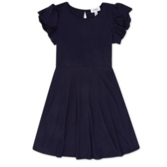 Speechless Girls Navy Flutter Sleeve Dress, Size 10, New - Picture 1 of 6